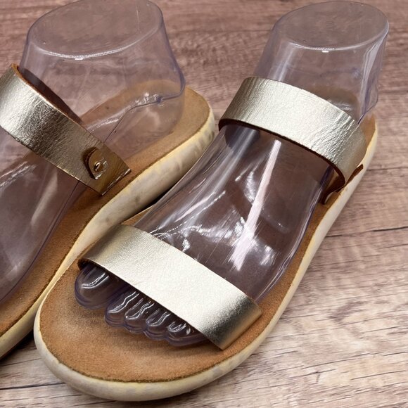 Ancient Greek Sandals Womens Size 39 Gold Summer Solid Color Strap Flat - Picture 6 of 13